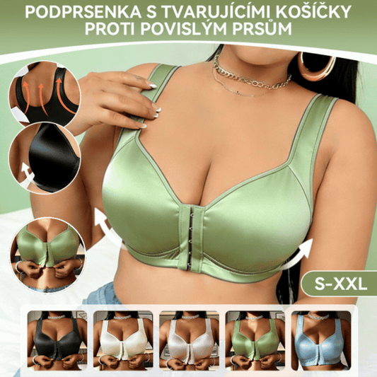 😍👙【Balení 3 kusů】【40-100 kg】Dámská podprsenka bez kostic s předním zapínáním 4259011