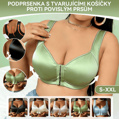 😍👙【Balení 3 kusů】【40-100 kg】Dámská podprsenka bez kostic s předním zapínáním 4259011