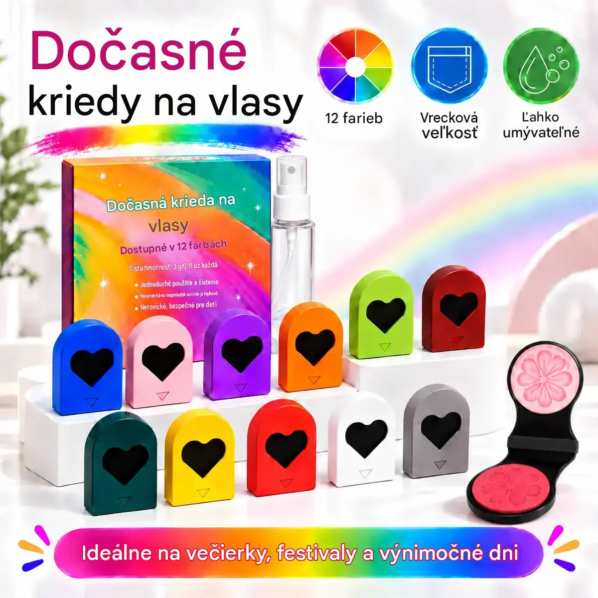 ❤️🌈Kompaktna barva za lase v prahu z 12 odtenki za hitro barvanje