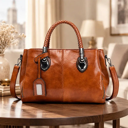 💼💄[Zadnji dan – 50 % popust] Ženska torbica iz pravega usnja – mehka in elegantna; lahko jo nosite v roki ali čez ramo.