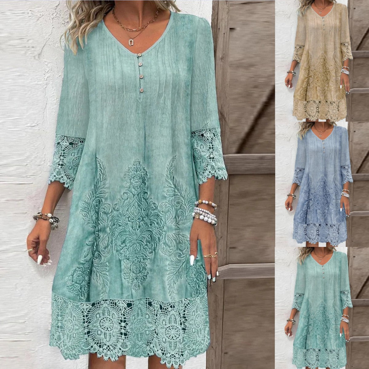 🎁Polovična cena za omejen čas👗[S-3XL] Elegantna čipkasta obleka