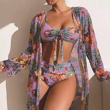 👙☀️【S-2XL】【Tridelni komplet】3-delni komplet kopalk z novim slogom šal 2025