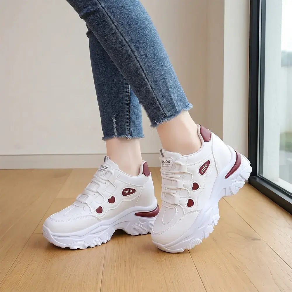 【35-42】👟Ženske debele superge z očetovo platformo - skrita peta - vezalke, ležerne superge z barvnimi bloki 2026