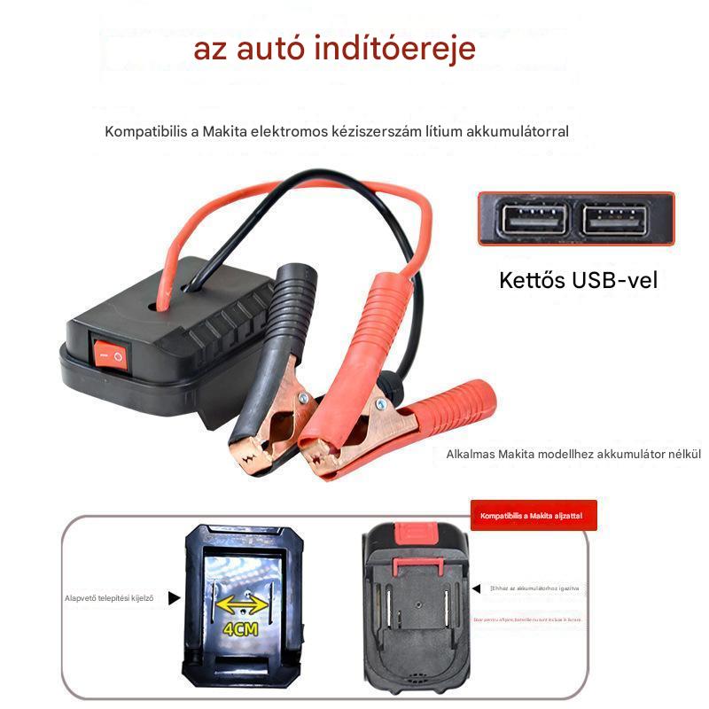 🚗🧰Többfunkciós autóakkumulátor indítási átalakító【(kettős USB interfész)】