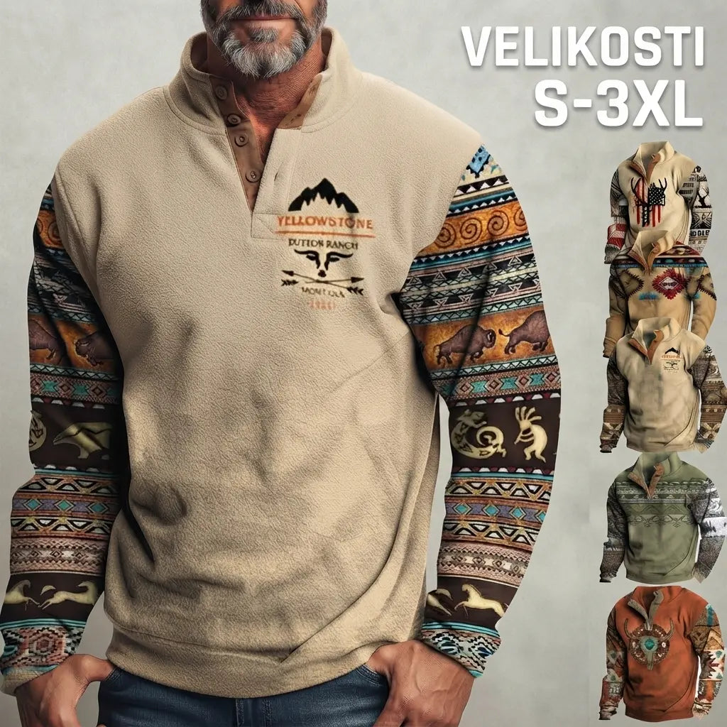 💥【S-3XL】Nova moška jopa s 3D-tiskom (kolekcija 2026) – podložena s flisom, elegantna in topla