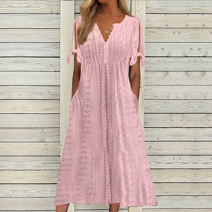 🏆【Legkeresettebb termékek】[S-5XL]👗Egyszerű és gyönyörű egyszínű ruha