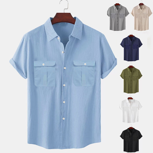 🏖️🔥【M-5XL】Nova poletna moška preprosta lanena srajca - prijetna za kožo in mehka