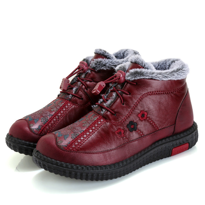 🔥🔥【35-40】Usnjeni zimski škornji s termo podlogo in nedrsečim podplatom za zimo