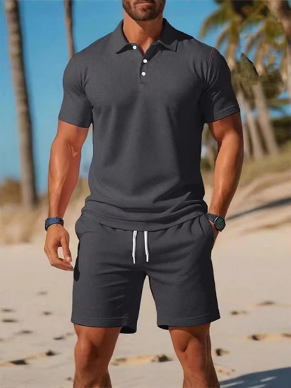 【S~3XL】Moški komplet, ki ga sestavljata majica s kratkimi rokavi in kratke hlače, idealen za vsakodnevno nošenje.