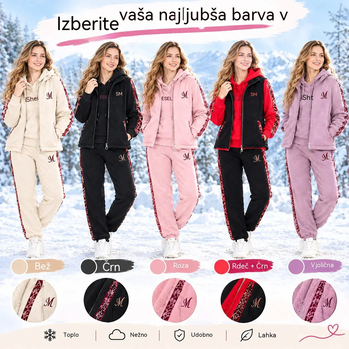 🔥【Hlače + pulover + jakna】Nov športno-sproščen komplet za jesen/zimo 2026 – debel in podložen.