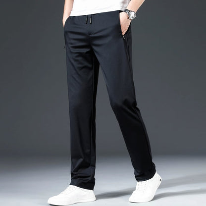 🔥【¡50% de descuento!】Pantalones casuales de verano sueltos con cintura elástica para hombre_4314701
