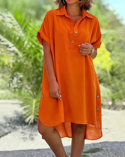 【S–5XL】Vysoce kvalitní, lehké a prodyšné, stylové šaty s krátkými rukávy.