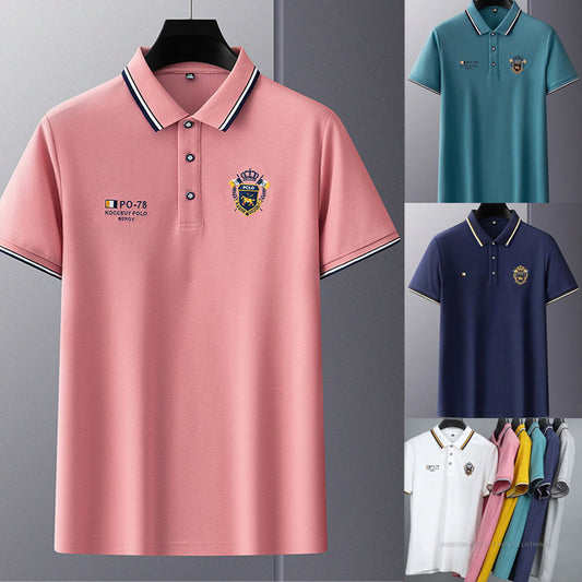 【M-4XL】Nova enobarvna moška polo majica
