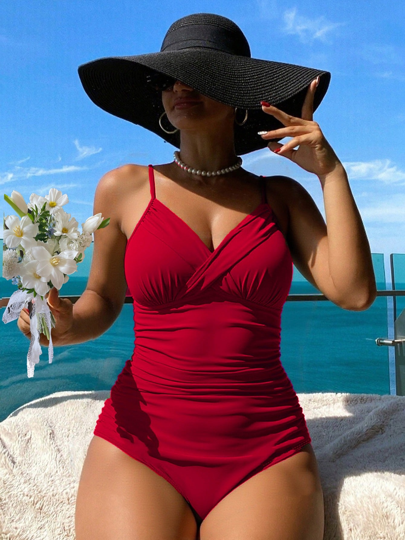 👙【S-2XL】Pohodlné dvoudílné plavky s potiskem a mašlemi 4260826