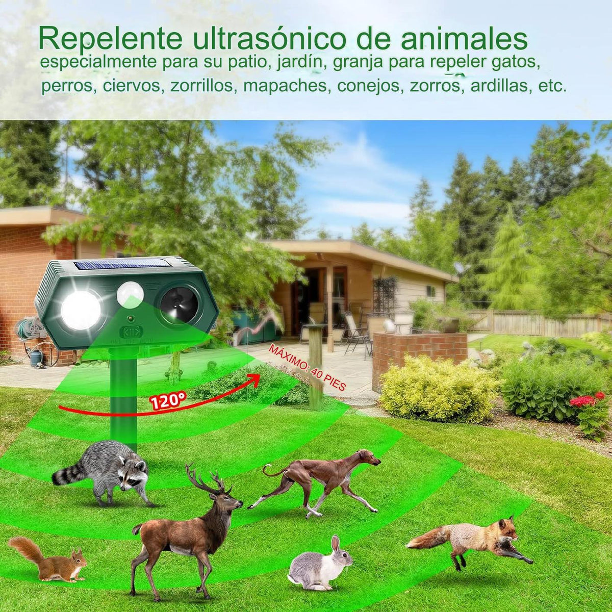 ✨🐅Repelente ultrasónico de animales salvajes alimentado por energía solar