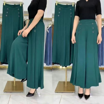🔥💖【M-5XL】 Γυναικεία φούστα με ψηλή μέση και φαρδιά μπατζάκια για την άνοιξη και το καλοκαίρι του 2026