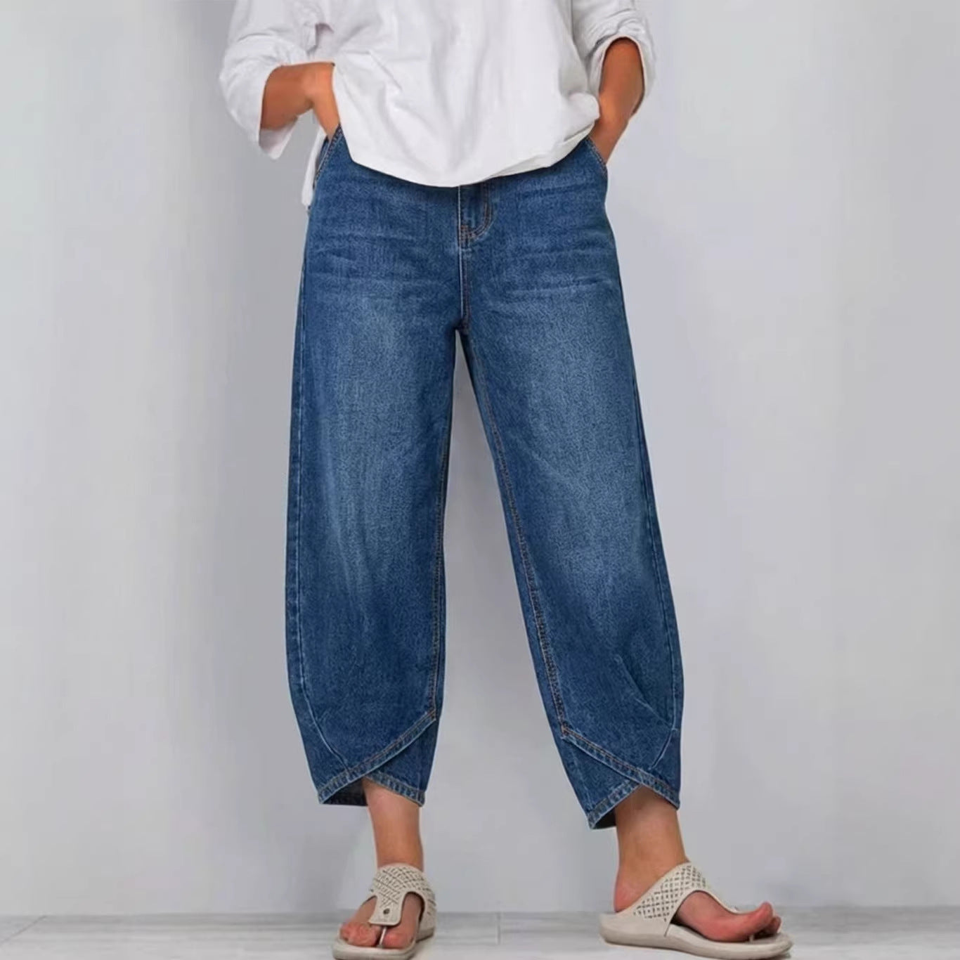 👖【Denim mejorado, suave y transpirable】 Vaqueros holgados y modernos para el tiempo libre