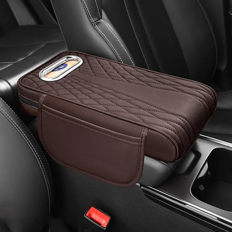 🚗Három az egyben multifunkcionális bőr autós kartámasz doboz