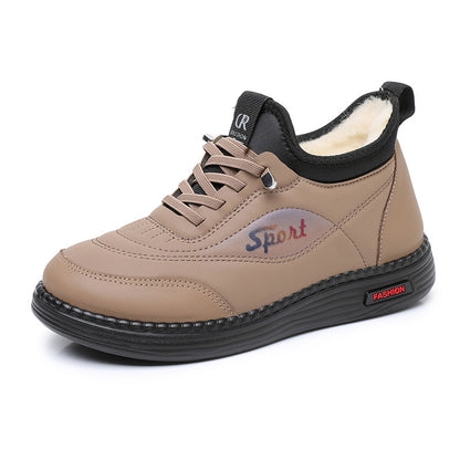 💥👟【35-41】Nuevas botas de invierno de terciopelo y con suela antideslizante para mamás, botas de algodón cálidas, modernas y versátiles, botas de nieve con suela blanda