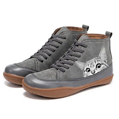 【35-43】Zapatos cómodos con estampado de gato para mujer
