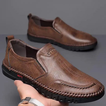 👞【39-44】Zapatos casuales de piel para hombre, nuevos, con suela blanda, antideslizantes y transpirables