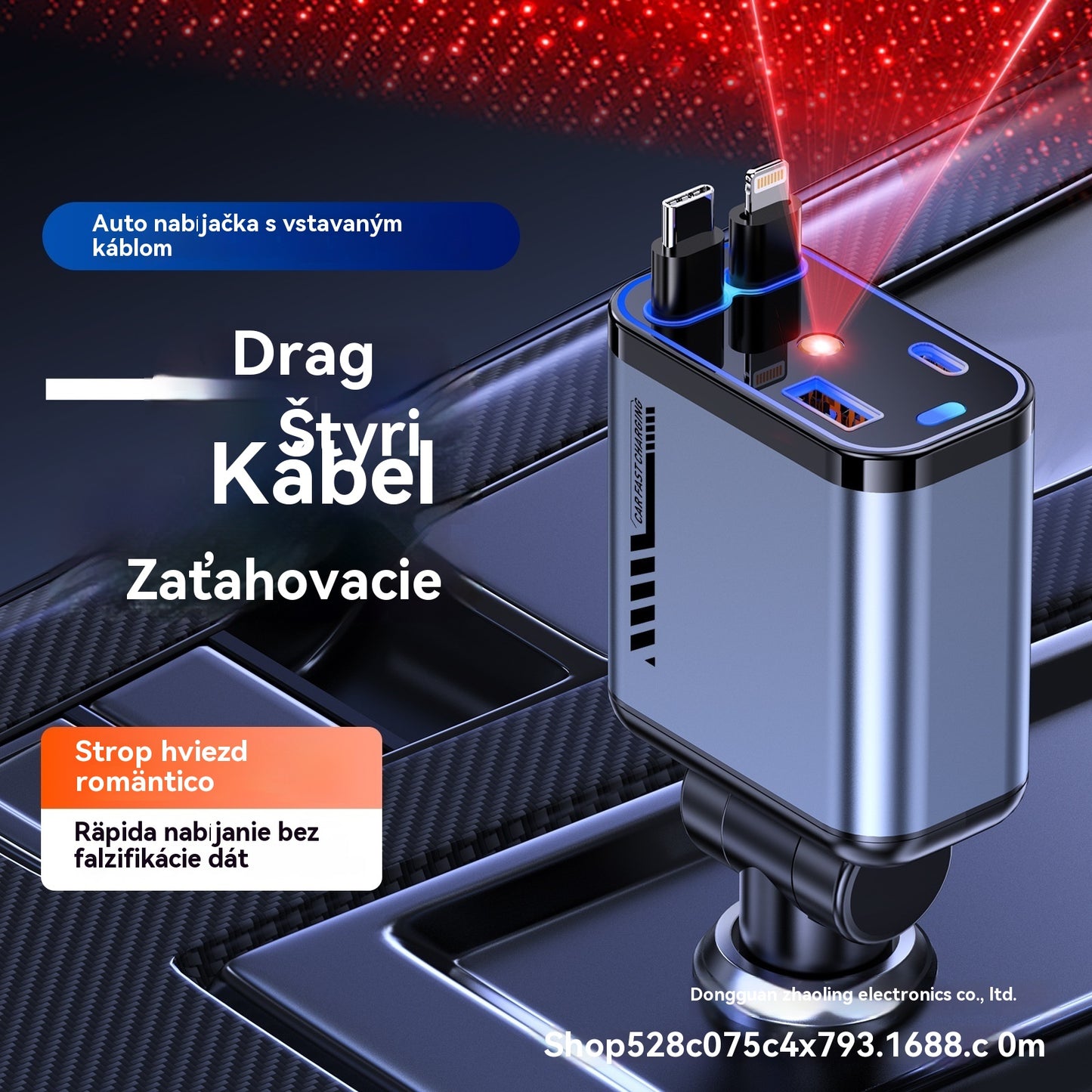⚡✨【Kupite 1 in dobite 1 brezplačno】 Ultra-hiter avtomobilski polnilnik: dva izvlečna USB-C vrata s Starlight ambientalno osvetlitvijo in inteligentno varnostno zaščito 🚗💫