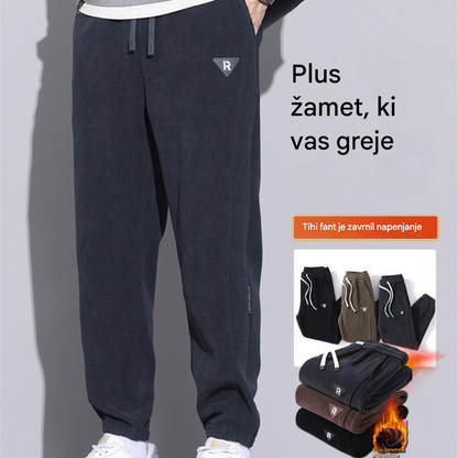 🔥🔥【M-5XL】🖤Nove zimske hlače za moške, plus žametne in debele žametne hlače, tople in ležerne moške hlače