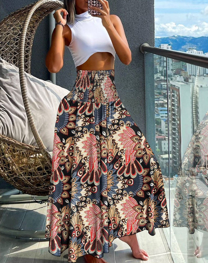 💟【50% OFF】Nová jarní letní prázdninová ležérní sukně Květinová sukně