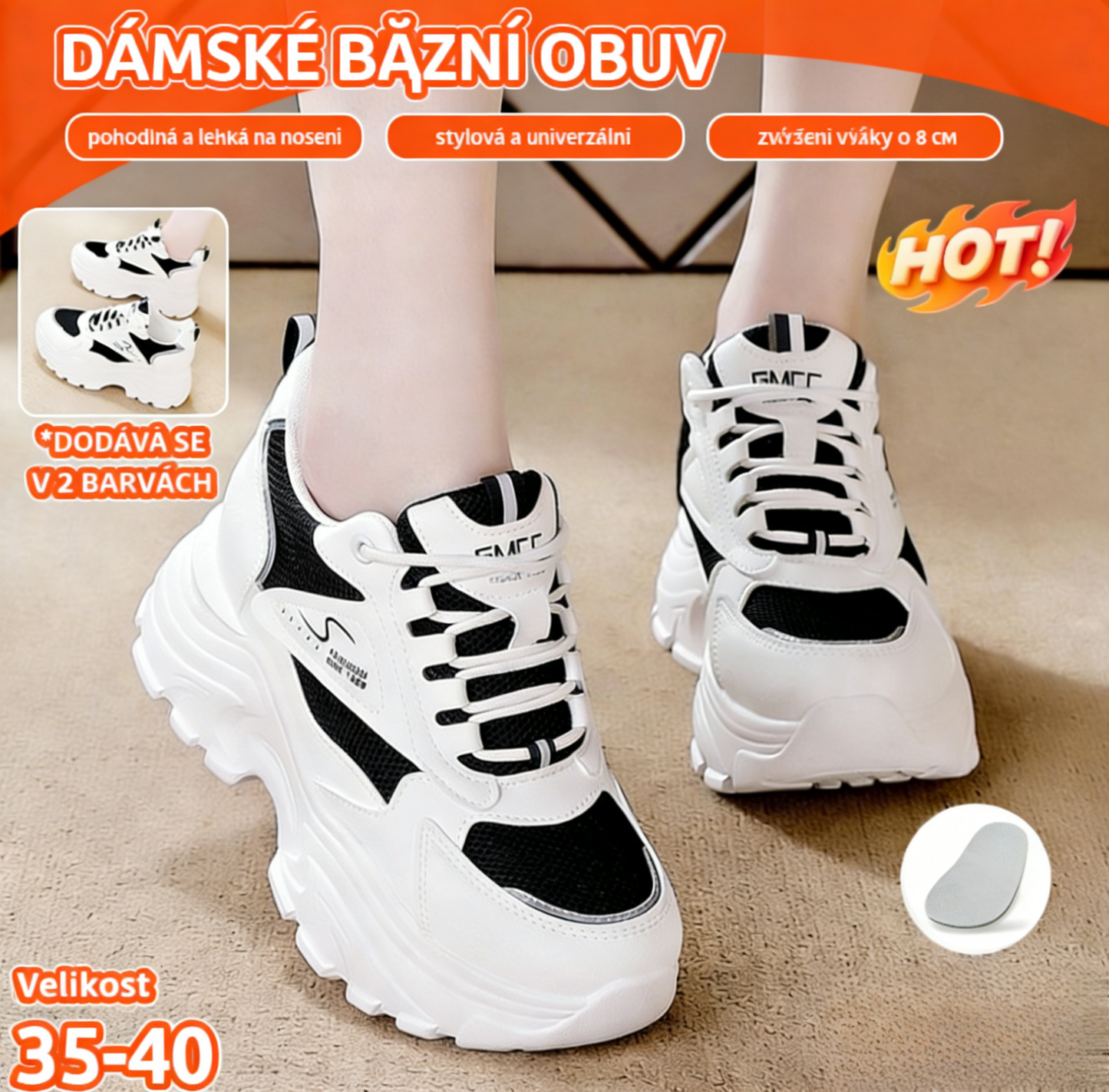 🔥🔥 ✨【Nejprodávanější】【Velikosti 35-40】Nové módní dámské boty pro volný čas 4263496