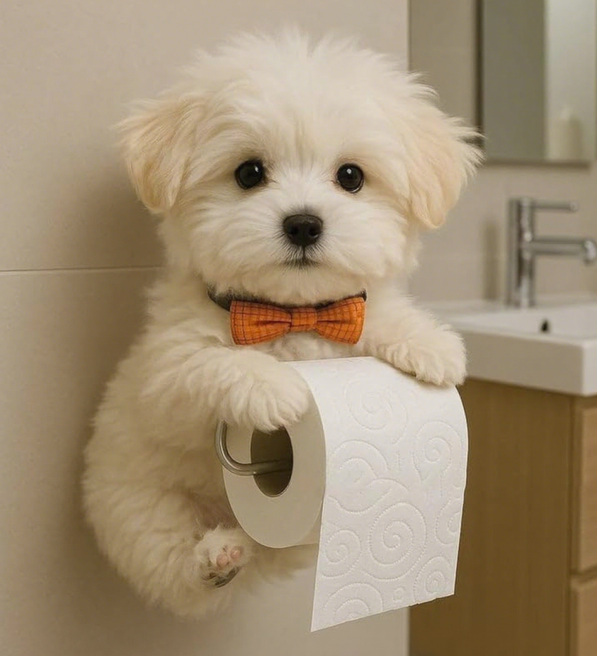 🐕🐕Aranyos kiskutya témájú WC-papírtartó