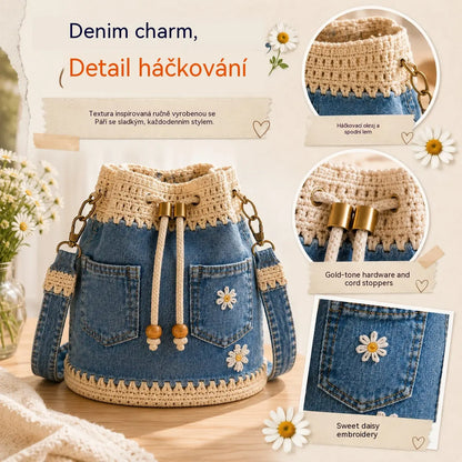 Tkaná džínová taška v bohémském stylu, která skvěle doplní každý váš outfit ✨