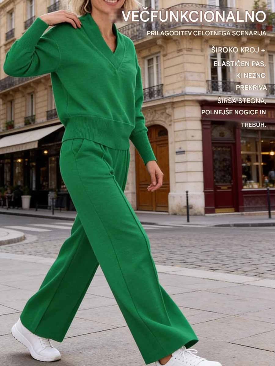 【M-5XL】Ženski komplet 2026 | Pleten dvodelni komplet z dolgimi rokavi ✨