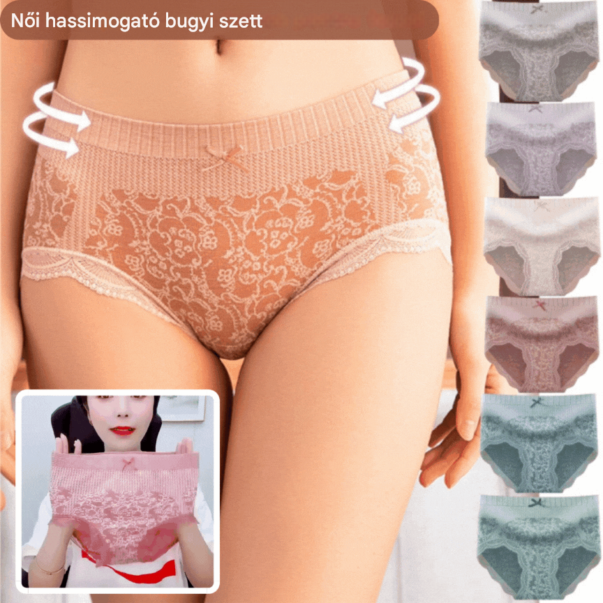 🔥【Vásároljon 4 darabot, kap 4 ingyen】🔥Női, magas derekú, antibakteriális, nedvességelvezető fehérnemű