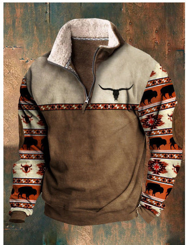 🔥✨【S-4XL】Moška jesensko/zimska jopa z dolgimi rokavi in 3D potiskom za leto 2025