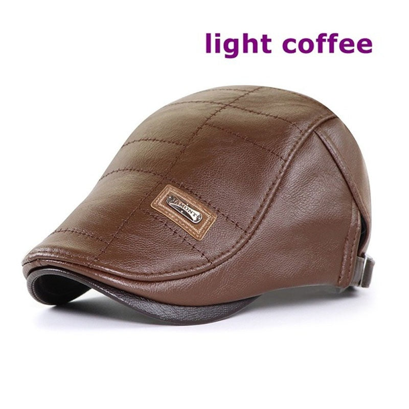 🧢【Oferta especial】🔥 Boina de cuero vintage de primera calidad_4236457