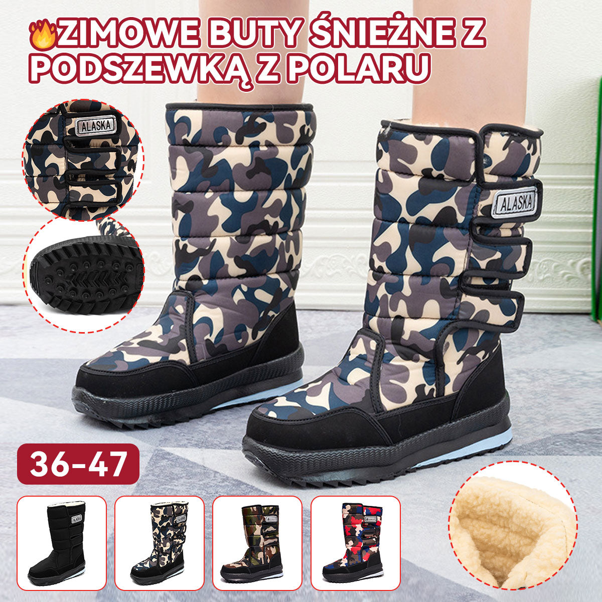 ⏳⏳【36-47】Wytrzymałe śniegowce, idealne na surowe zimy, solidne śniegowce 4220588