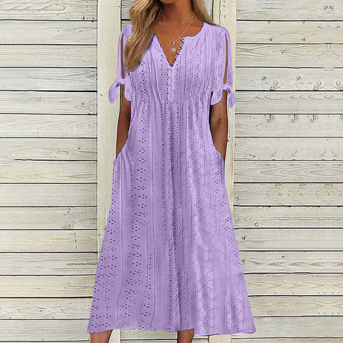 🏆【Legkeresettebb termékek】[S-5XL]👗Egyszerű és gyönyörű egyszínű ruha