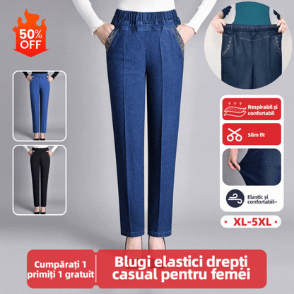 🔥👖【XL-5XL】Dámské ležérní rovné strečové džíny 4247305