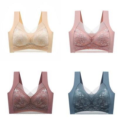 🔥【4 darabos】👙【40-110 KG】Kényelmes varrat nélküli csipke melltartó