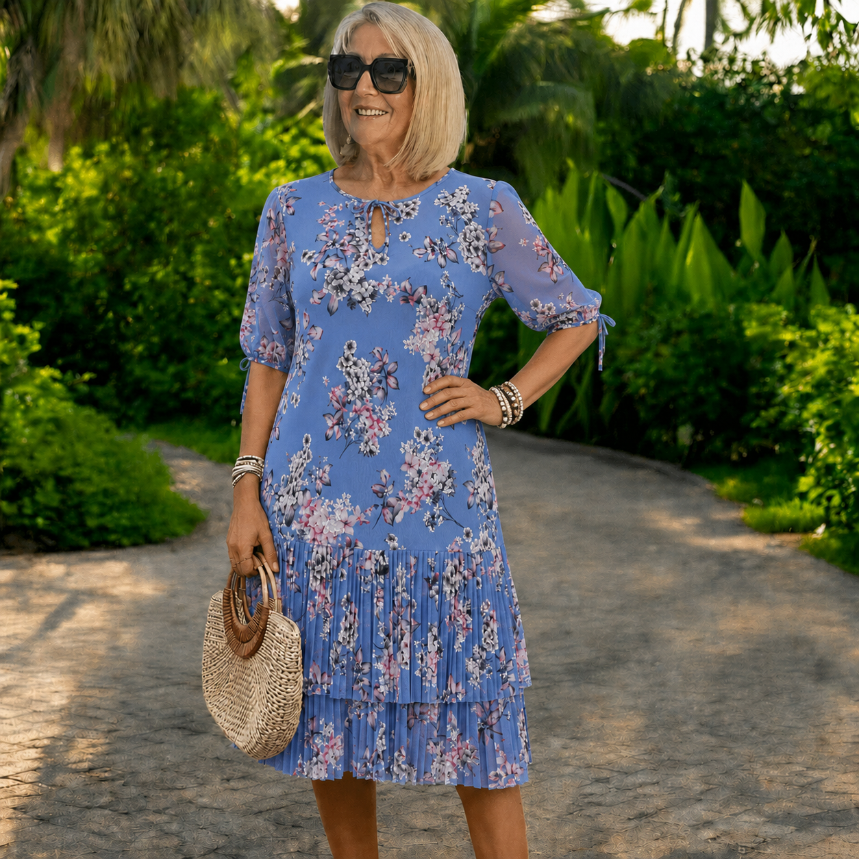 🌺Sleva 50 %💃👗【S–5XL】Dámské elegantní tištěné šaty – Stylové, pohodlné, Doprava zdarma