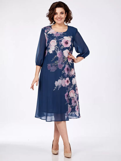 🌸 💕【S-5XL】Elegantna spomladanska šifonska obleka s cvetličnim potiskom 2026🌷