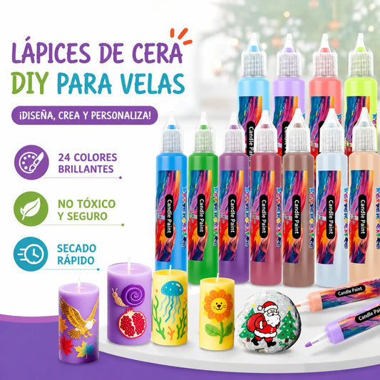 🎨【24 colores por caja】Solo 32 euros🥳💞Rotuladores de pintura para velas con grafiti 3D de 24 colores！