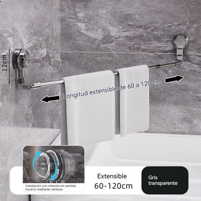 🚿✨ Nastavitelný držák na ručníky s přísavkou: nevyžaduje vrtání, nepoškozuje povrch a nabízí pohodlné uchopení.