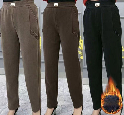 🔥🔥【2XL-5XL】Jesenske in zimske nove odebeljene žametne ohlapne hlače velike velikosti✅【55–92,5 kg】