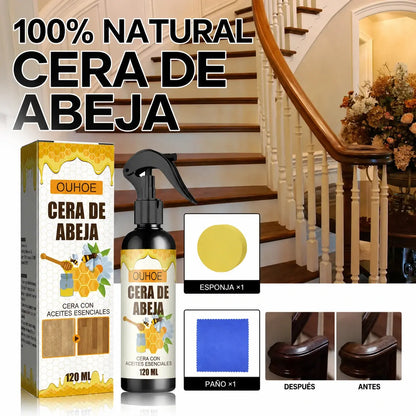 🔥🍯 Spray de cera de abeja natural micromolecular para el cuidado de muebles, mantenimiento y pulido de suelos