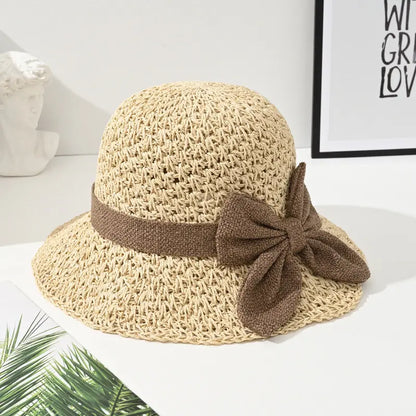 ☀️🎀Elegantní francouzský klobouk s mašlí: ochrana před sluncem a stín.