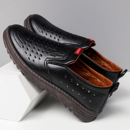 【39-44】Nuevos zapatos casuales de cuero calado para hombre, verano 2026