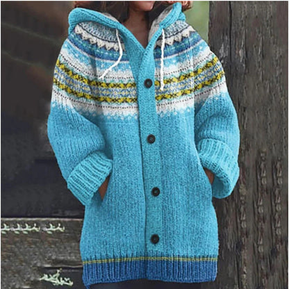 🔥🔥【S~5XL】✨Jesen/zima 2025 Nova elegantna barvita retro jakna s kapuco