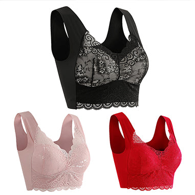 💥【3 kosi】Nabiralni čipkasti nedrček brez hrbta