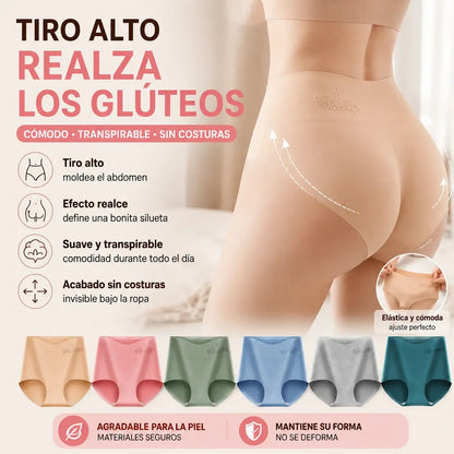 💖【6 piezas por solo 29 euros】🔥Ropa interior de talle alto que realza los glúteos, confeccionada con tejido de algodón puro de primera calidad✨️ (45-105 kg)